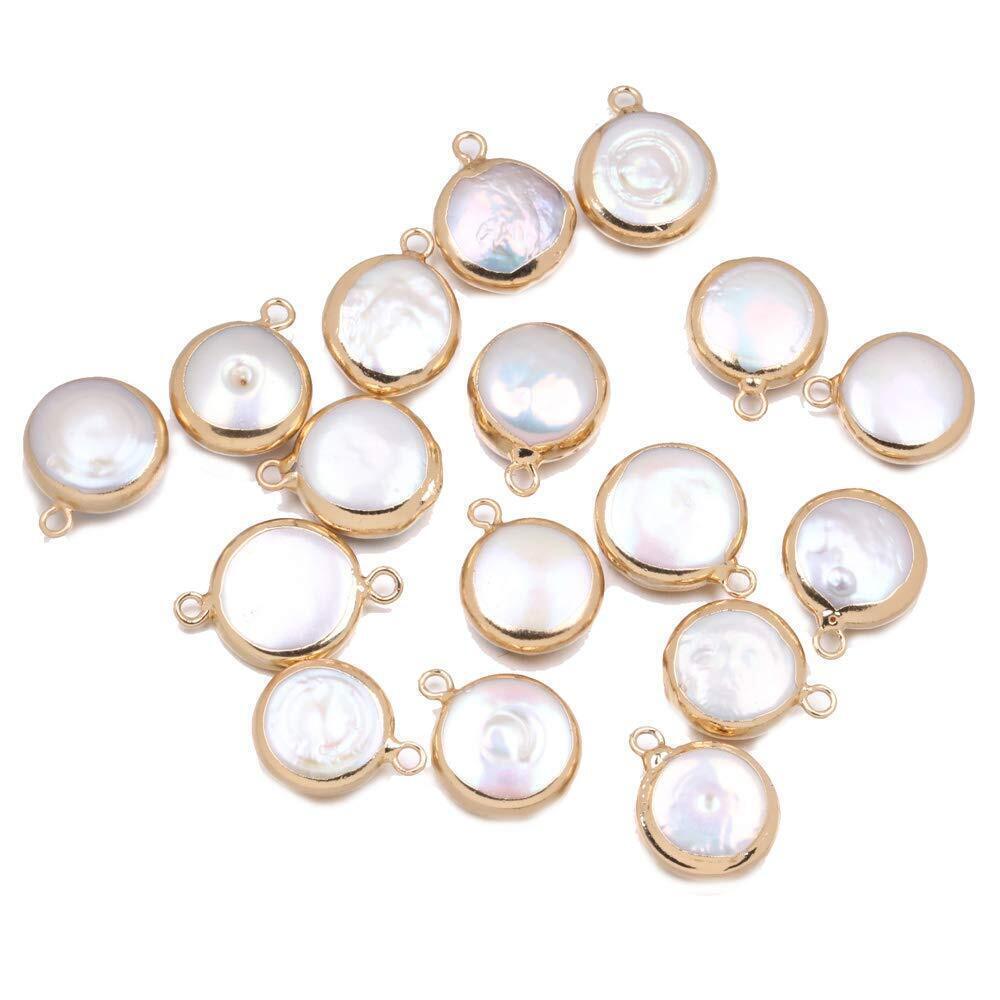 1100 5 Pcs Natural Pearl Pendants Round Freshwater Pearl Pendant Charms